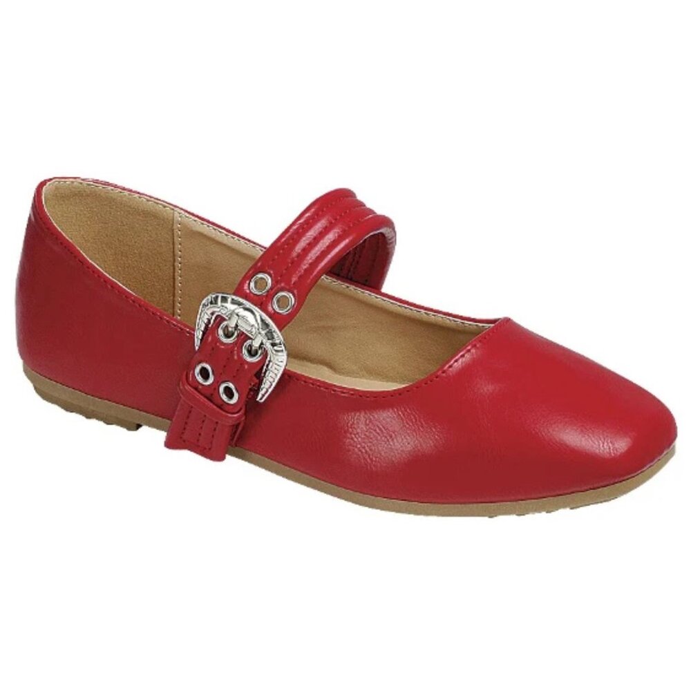 Soft Red Mary Jane Shoes - Picture 2 of 5